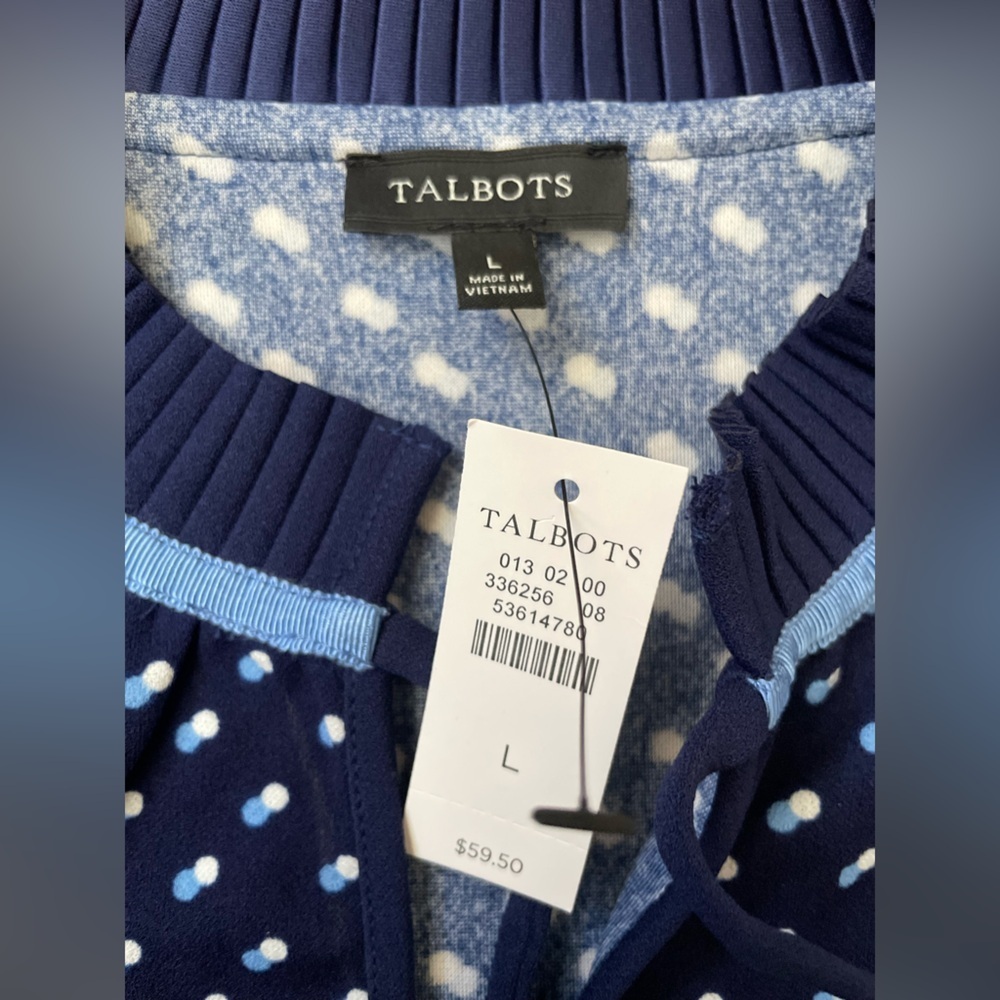 NWT! Talbots Navy Blue Dress Shirt - Picture 3 of 9